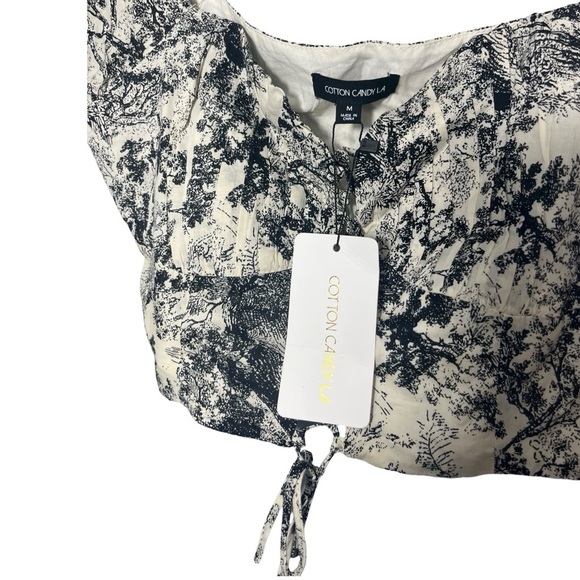 NWT Cotton Candy LA Lace-up Crop Top - Picture 2 of 5